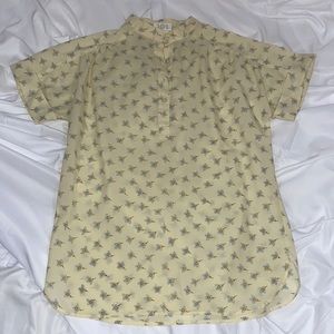 Yellow Short Sleeve Blouse